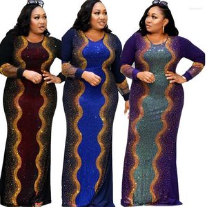 Etnische kleding Afrikaanse dashiki -jurk kralen moslim abaya hijab bandage lengte maxi bazin vintage rozzels met lange mouwen Afrika sexy dame