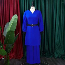 Ropa étnica Vestido africano Ropa para mujeres Conjunto de 2 piezas Tops largos y pantalones Trajes Conjuntos 2024 Moda suelta Casual Kanga