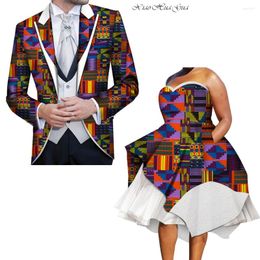 Vêtements ethniques Robes africaines pour couples Dashiki couple costume fête / mariage personnalisé en gros WYQ272