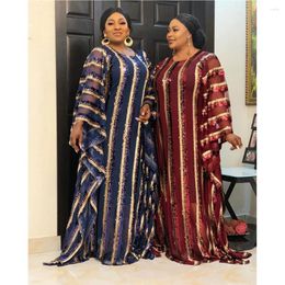 Ropa étnica Vestidos africanos para mujeres Lentejuelas Tradicional suelta Boubou Dashiki Vestido musulmán Dubai Abaya Vestido de fiesta de noche Kaftan