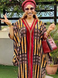 Vêtements ethniques robes africaines pour femmes musulmanes col en V Maxi Femme Robe vêtements traditionnels nigérians mode d'été Abayas Dubai Boubou 230331