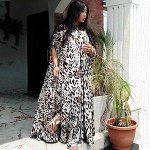 Ropa étnica vestidos africanos para mujeres 2021 Dashiki verano de talla grande leopardo largo Maxi vestido tradicional hada suelta Dreams308V