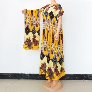 Vêtements ethniques robes africaines pour femmes 2022 Dashiki été grande taille dames traditionnel imprimé tenue décontractée avec écharpe
