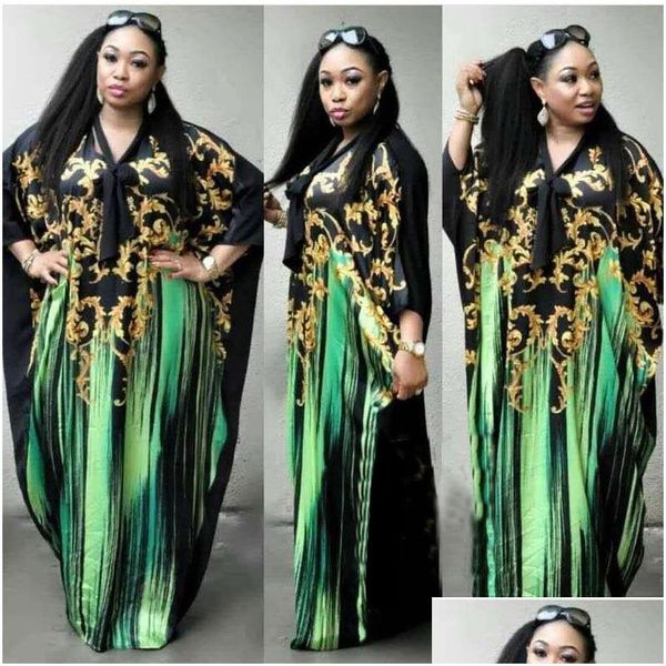 Ropa étnica Vestidos africanos para mujeres África Ropa Traje Vestido Imprimir Dashiki Damas Ankara Tallas grandes Nigeria Mujer Drop Deli Dhtqo