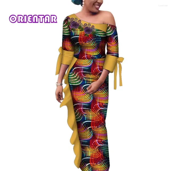 Vêtements ethniques Robes africaines pour femmes élégantes imprimé coton robe de soirée sexy moulante longue fête WY4287