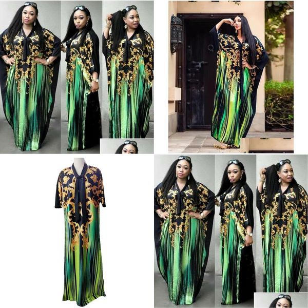 Ropa étnica Vestidos africanos para mujeres África Ropa Traje Vestido Imprimir Dashiki Ladies Ankara Plus Tamaño Nigeria Mujer Drop Deli Dh57G