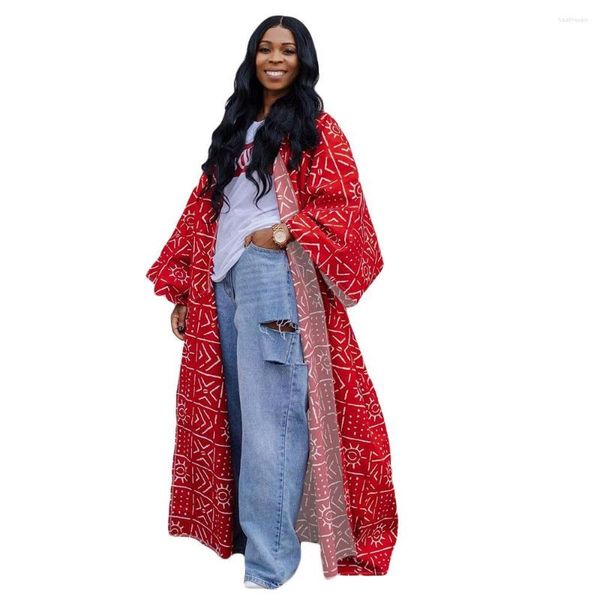 Ropa étnica vestidos africanos para mujer estampado suelto largo gabardina ropa de calle Dashiki ropa cárdigan Kimono