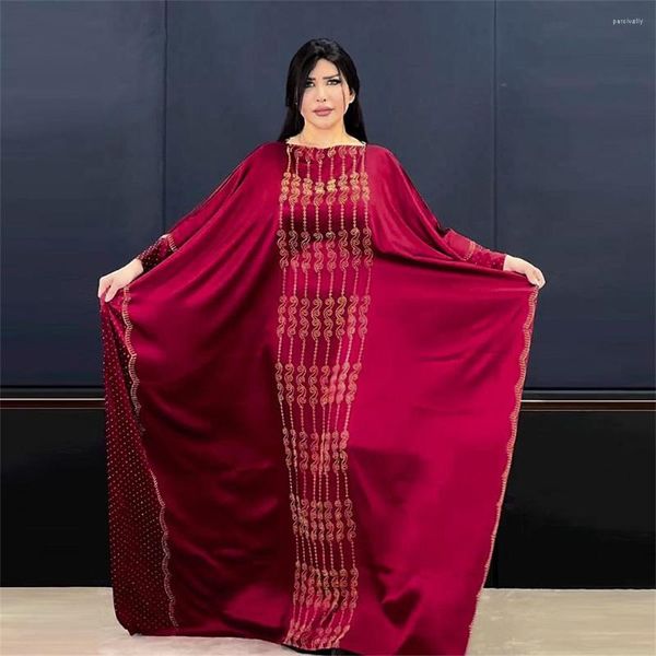 Vêtements ethniques Robes africaines pour femmes Diamants Mousseline de soie Robe lâche Dashiki Boubou Abaya Dubaï Kaftan Robe musulmane Jilbab Traditionnel