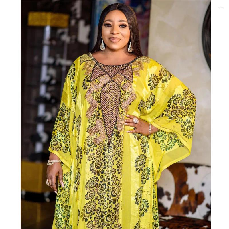 Roupas étnicas Vestidos Africanos para Mulheres Tradicional Abaya Dubai Kaftan Marroquino Vestido Dashiki Solto Caftan Diamante Vestido Muçulmano Robe