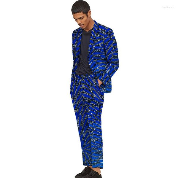 Vêtements ethniques mode africaine ensembles de pantalons pour hommes imprimé Dashiki coloré costumes sur mesure Blazers pantalons hommes tenues nigérianes