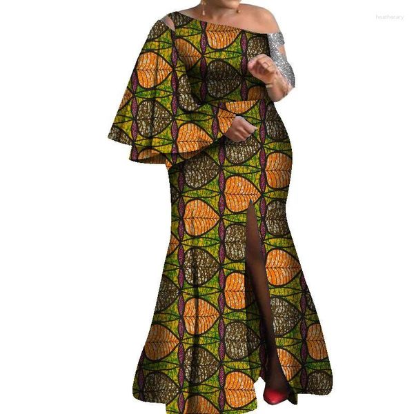 Vêtements ethniques Robes de bal longues africaines évasées dentelle patchwork moulante femmes soirée cocktail club robes de soirée sexy fente tenues 2024
