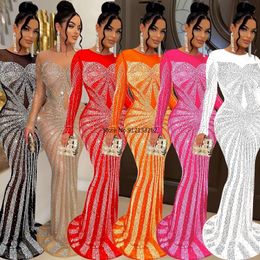 Vêtements ethniques robes Maxi africaines pour femmes mode robe Sexy soirée Club maille moulante vêtements élégants 230821