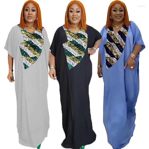 Vêtements ethniques robes Maxi africaines pour femmes robe longue 2023 paillettes mode femme musulmane Abaya Dres afrique