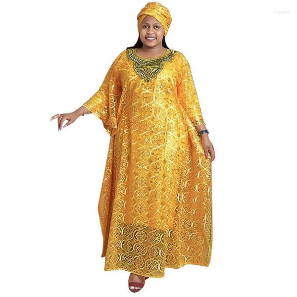 Ropa étnica Maxi Maxi Mujeres Mujeres bordadas encaje bordado mangas dolman bata bazin riche femme dashiki 3 piezas