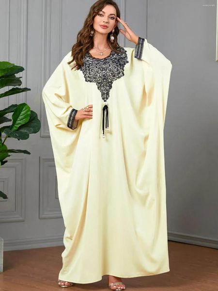 Vêtements ethniques Robe musulmane africaine pour femmes Abayas Tassel Perles Bat Sleeve Abaya Caftan Turquie Islam Robes Marocaine Kaftan Elbise 2024