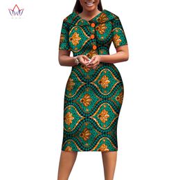 Etnische kleding Afrikaanse printjurken voor vrouwen korte mouw middlee jurk dashiki traditionele kleding knielengte Afrikaanse slijtage voor dames wy6482 230310