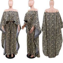 Etnische kleding Afrikaanse printjurken voor vrouwen 2 -delige set dashiki uit schouderjurk broek kleding bazin beroemd pak uit voortertje uiteiende femme