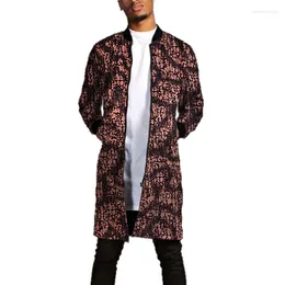 Vêtements ethniques imprimé africain veste longue pour hommes col montant pardessus designer à la main personnalisation goutte