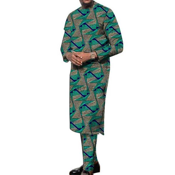 Ropa étnica para hombres africanos Ramadán Ropa Mens Juego de mierdas largas con atuendos de novedad de la moda nigeriana Partido masculino D240419