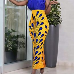 Etnische kleding Afrikaanse rok voor vrouwen zomer moslimprint vintage bloemen mode high wais stijlvolle bescheiden elegante retro jupes falads