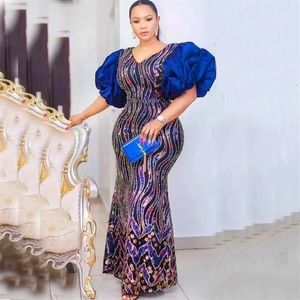 Vêtements ethniques robes de mariée africaines pour femmes manches bouffantes grande taille dinde paillettes soirée longue robe marocain musulman afrique vêtements 230307