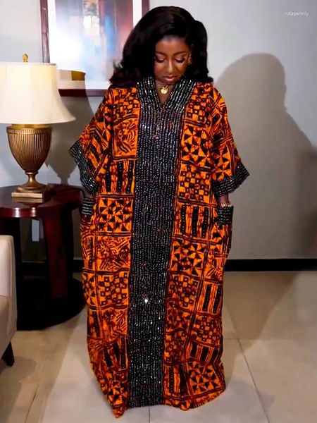 Vêtements ethniques Fête de mariage africaine Plus Taille Robes Femmes Traditionnelle Dashiki Imprimer Boubou Dubaï Musulman Abayas Dames Robes de soirée