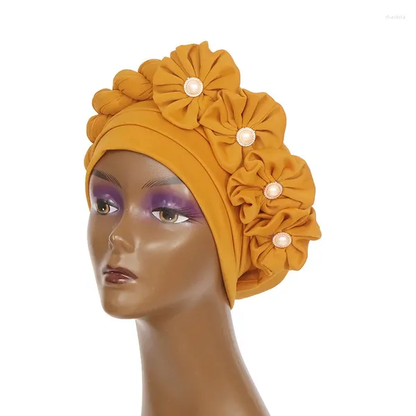Vêtements ethniques déjà fabriqués Turban africain Headtie Nigeria Mariage Geles Party Headgear Afrique Femme Head Wraps Prêt à porter Auto Gele
