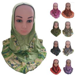 Roupas étnicas Amira Muçulmano Crianças Meninas Hijab Cachecol Islâmico Cabeça Árabe Cobertura Completa Lenço Xales Headwrap Caps Headwear Crianças