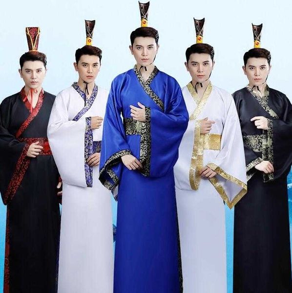 Vêtements ethniques anciens chinois viennent hommes vêtements de danse traditionnelle chinoise pour les femmes à manches longues Hanfu Satin Robe Robe garçon dynastie qing G230428