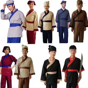 Vêtements ethniques Ancien Teahouse Travailleurs Vieux Chinois Serviteur Savants Costume Vintage Hommes Femmes Serviteur Nettoyage Cosplay Hanfu Ensemble