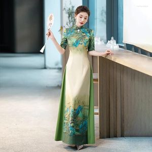 Vêtements ethniques Ao Dai Vietnam Robe traditionnelle Vintage Qipao Robe de soirée Chine Vietnamienne Chinoise Robes orientales longues