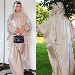 Vêtements ethniques Abricot Veils turcs Set Marocain Indonésien Vêtements Muslim Holiday Loose Hijab Tenfit jupe Khimar sur le vêtement