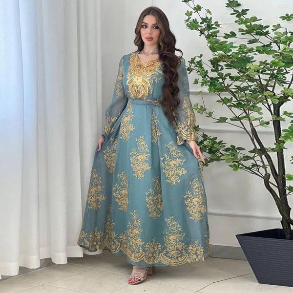 Vêtements ethniques Arabe Dubaï Broderie Applique Marocaine Kaftan Corban Eid Al Adha 2024 Fête Musulmane Robe Femmes Abaya Robe