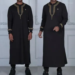 Vêtements ethniques Kaftan Arab Kaftan Robe Middle East Musulman à manches longues à manches longues avec ferme