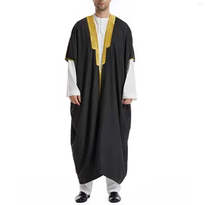 Vêtements ethniques Arabe Hommes Musulman Couleur Solide Front Laye Pull Hommes Cardigans Pulls Grand et Grand Cardigan Taille