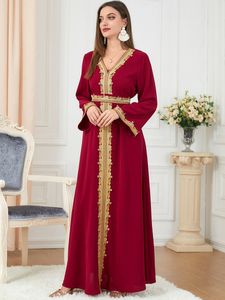 Etnische kleding Arabische Morokko Moslimjurk Abaya Vrouwen Borduurwerk Maxi Abayas Dubai Turkije Islam Kaftan Longue Musulmane Vestidos Largos 230425