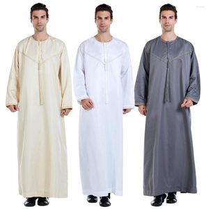 Vêtements ethniques arabe Thobe Thoub islamique musulman Jubba hommes Robe à manches longues saoudien Arabe caftan Robe Abaya grande taille Oman Robes