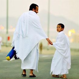 Vêtements ethniques Saoudite Musulman Hajj Ihram Omra Serviette Hommes Prière Châle Pèlerinage Hydrophile Islamique Mecque Turc Culte Costume318V