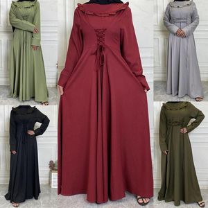 Vêtements ethniques arabe Abaya islamique Ramadan femmes musulmanes Robe longue couleur unie dubaï turquie malaisie pakistanais moyen-orient Maxi Robe