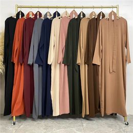 Etnische kleding Collectie Nida Dubai Lange vrouw avondjurk Moslim Abaya Kimono Effen kleur Pocket Kaftan Turkije Hight Class luxe gewaad