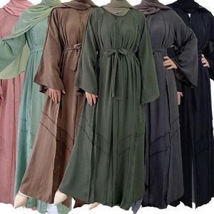 Vêtements ethniques Arrivées Abayas pour femmes Dubaï Moyen-Orient Malais Asie du Sud-Est Couleur unie Élégante Robe longue Cardigan Musulman Eid Mode