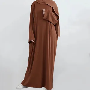 Vêtements ethniques Arrivée Automne Hiver Jersey Abaya Islamique Haute Qualité Côtelé Fermé Avec Ceinture Gratuite Robe Pour Femmes Musulmanes