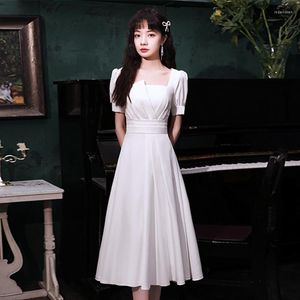 Vêtements ethniques col asymétrique Cheongsam surdimensionné 3XL robes de mariée mariée femmes Sexy A-ligne Qipao mi-longueur soirée Banquet