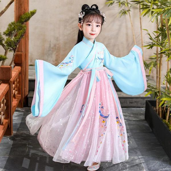 Ropa étnica otoño niñas Hanfu antiguo vestido de manga larga puesta en escena desgaste cumpleaños boda noche adulto ceremonia