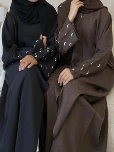 Ropa étnica Otoño Musulmán Abaya para las mujeres Vestido Eid Bordado Cadigan Long Robe Vestidos de fiesta Dubai Abayas Kaftan Vestidos Marruecos