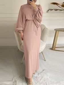 Vêtements ethniques Automne Manches Bouffantes Maroc Robe Musulmane Femmes Abaya Kaftans Robes De Soirée Décontractées Femme Turquie Islam Robe Longue Femme Vestidos 230529