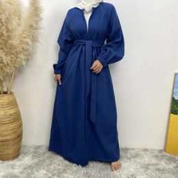 Abbigliamento etnico Autunno Inverno Aperto Abaya Dubai Caftano Islam Donne musulmane Kimono Cardigan Abito Caftano Marocain Turchia Cappotto Abito Ramadan