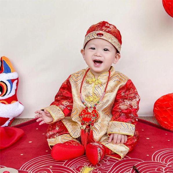 Ropa étnica Bebé Niños Tang Traje Chino Tradicional Año Niños Pografía Ropa Traje de un año