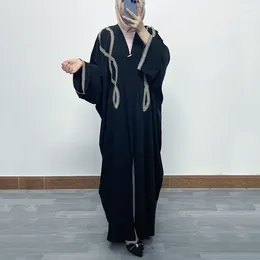 Etnische kleding Vleermuismouw Midden-Oosten Dubai Abaya Kaftan Y2K Moslimjurk Vrouwen Collage Geborduurd Los Vest Gewaad Kaftan