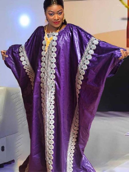 Ropa étnica Vestidos Bazin para mujer Vestido tradicional Fiesta Cumpleaños Boda